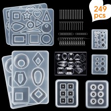 Woohome 9 PCS Earring Resin Molds Jewelry Epoxy Resin Silicone