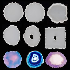 Suhome Silicone Resin Coaster Molds 6 Pack Large Resin Casting Coaster Molds Epoxy Resin Molds for DIY Resin Geode Coasters, Candle Holder,Soap Dish, Craft Decorations